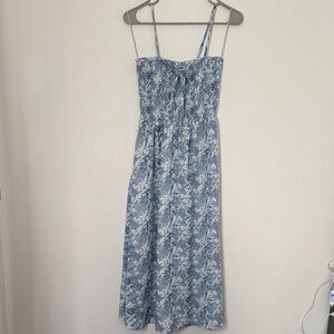 Floral Blue Spaghetti Strap Dress